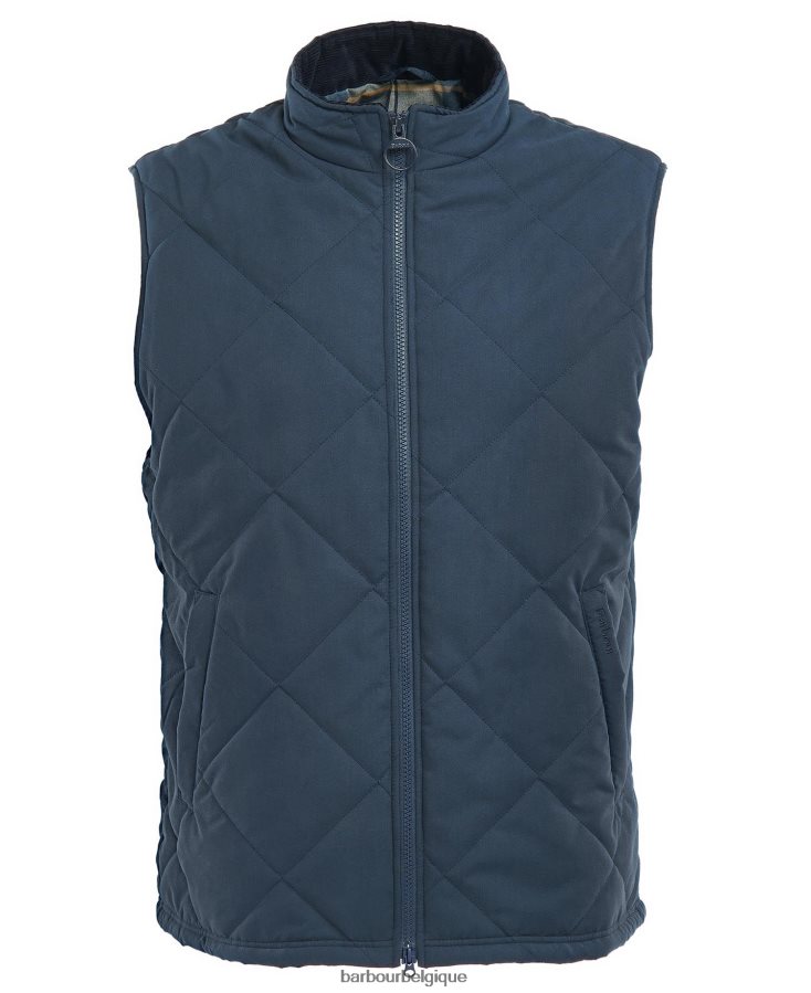 vêtements Barbour gilet matelassé kurt tartan bleu marine/rivière bouleau Hommes T2L6ZP246