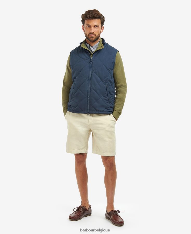 vêtements Barbour gilet matelassé kurt tartan bleu marine/rivière bouleau Hommes T2L6ZP246