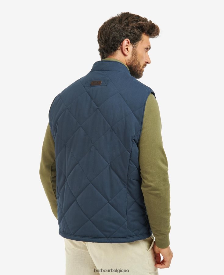 vêtements Barbour gilet matelassé kurt tartan bleu marine/rivière bouleau Hommes T2L6ZP246