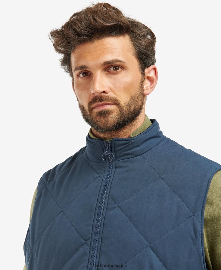 vêtements Barbour gilet matelassé kurt tartan bleu marine/rivière bouleau Hommes T2L6ZP246