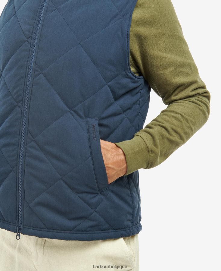 vêtements Barbour gilet matelassé kurt tartan bleu marine/rivière bouleau Hommes T2L6ZP246