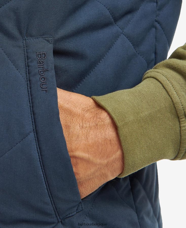 vêtements Barbour gilet matelassé kurt tartan bleu marine/rivière bouleau Hommes T2L6ZP246