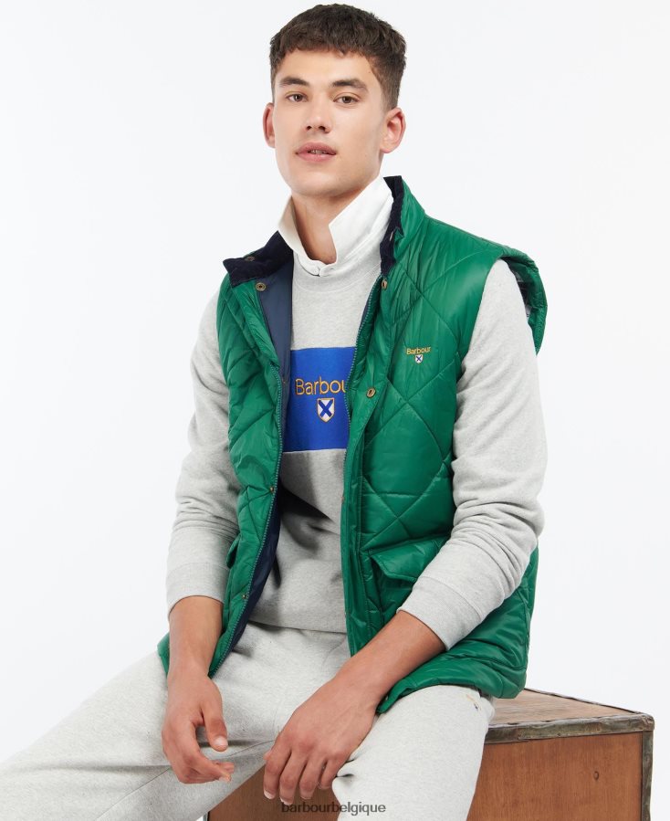 vêtements Barbour gilet matelassé templeton vert classique Hommes T2L6ZP274