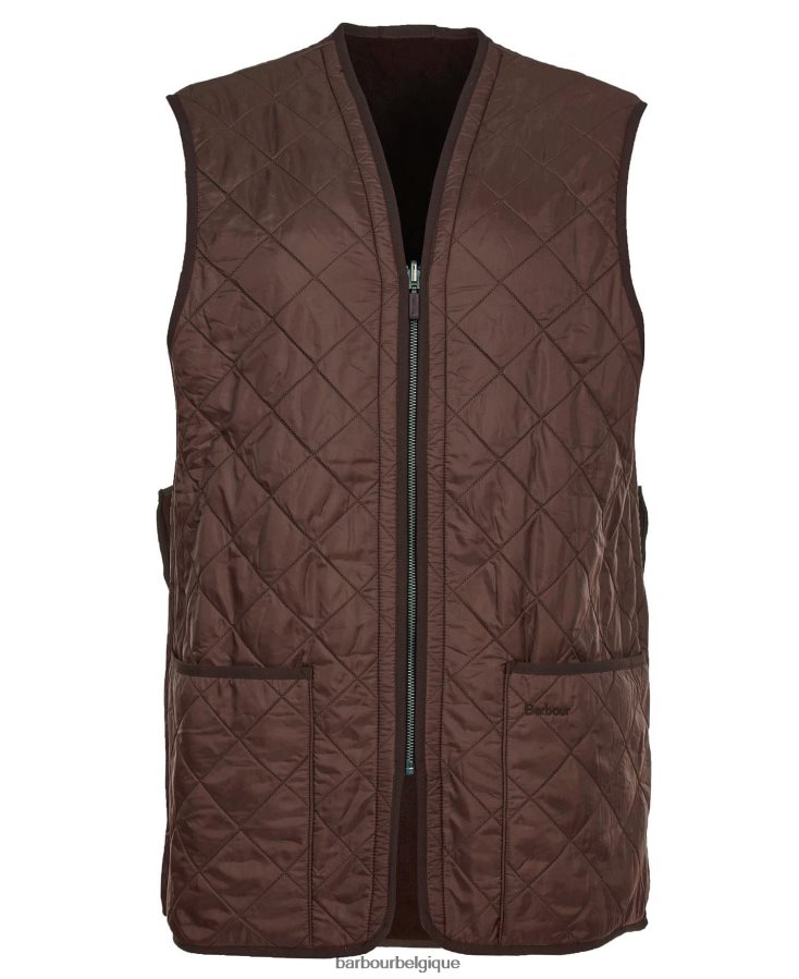 vêtements Barbour gilet polarquilt/doublure zippée marron foncé Hommes T2L6ZP2341