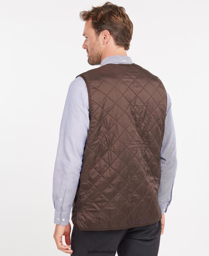 vêtements Barbour gilet polarquilt/doublure zippée marron foncé Hommes T2L6ZP2341