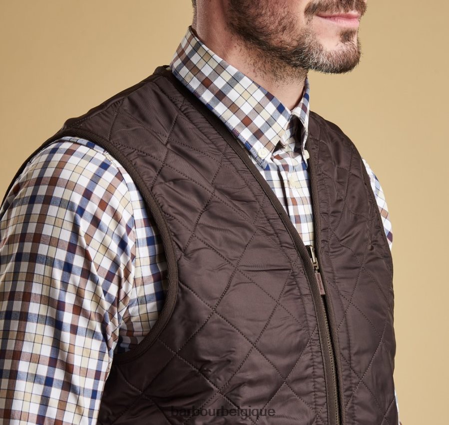 vêtements Barbour gilet polarquilt/doublure zippée marron foncé Hommes T2L6ZP2341