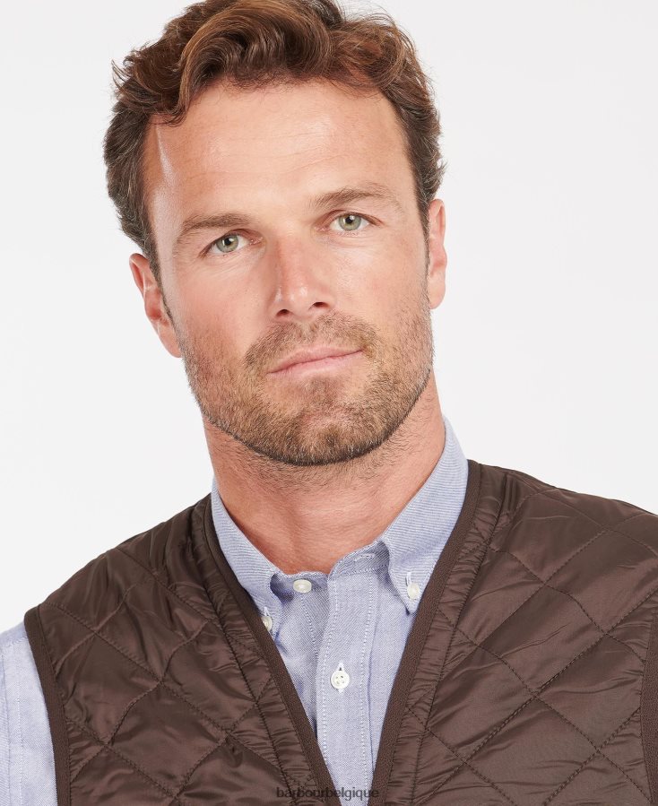 vêtements Barbour gilet polarquilt/doublure zippée marron foncé Hommes T2L6ZP2341
