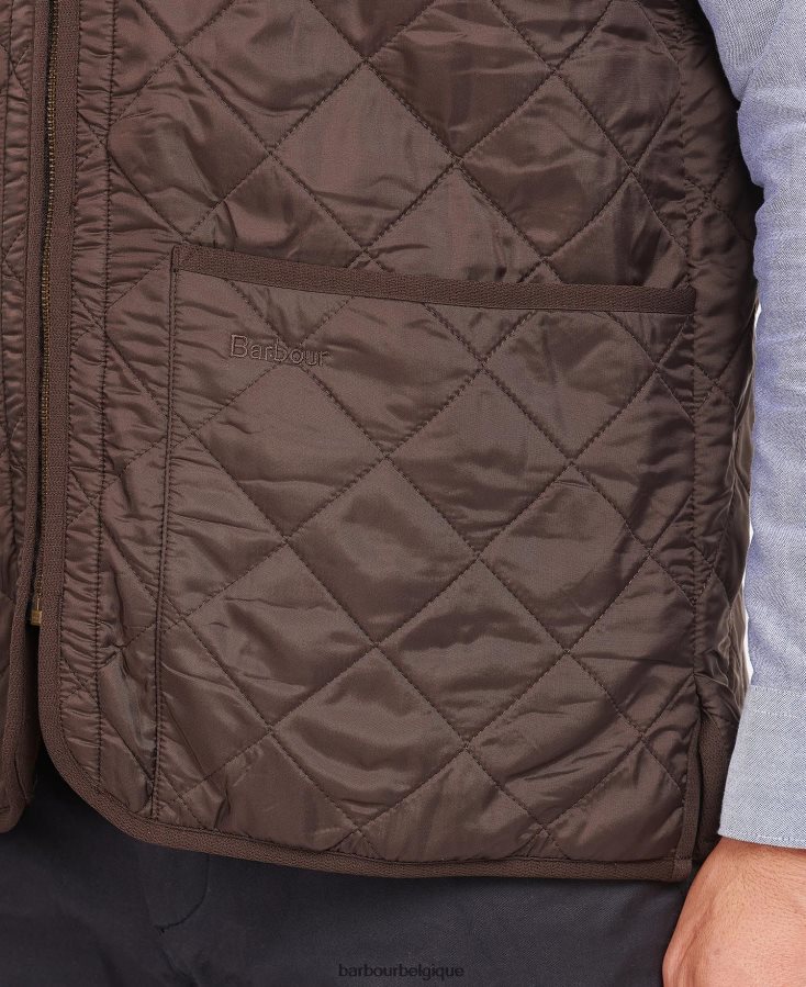 vêtements Barbour gilet polarquilt/doublure zippée marron foncé Hommes T2L6ZP2341