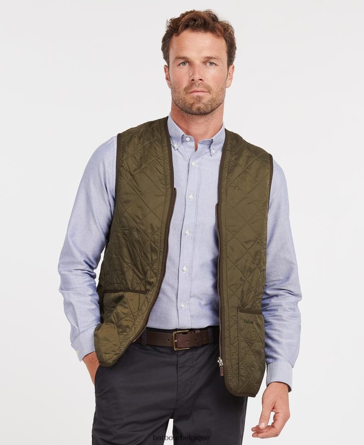 vêtements Barbour gilet polarquilt/doublure zippée olive Hommes T2L6ZP2316