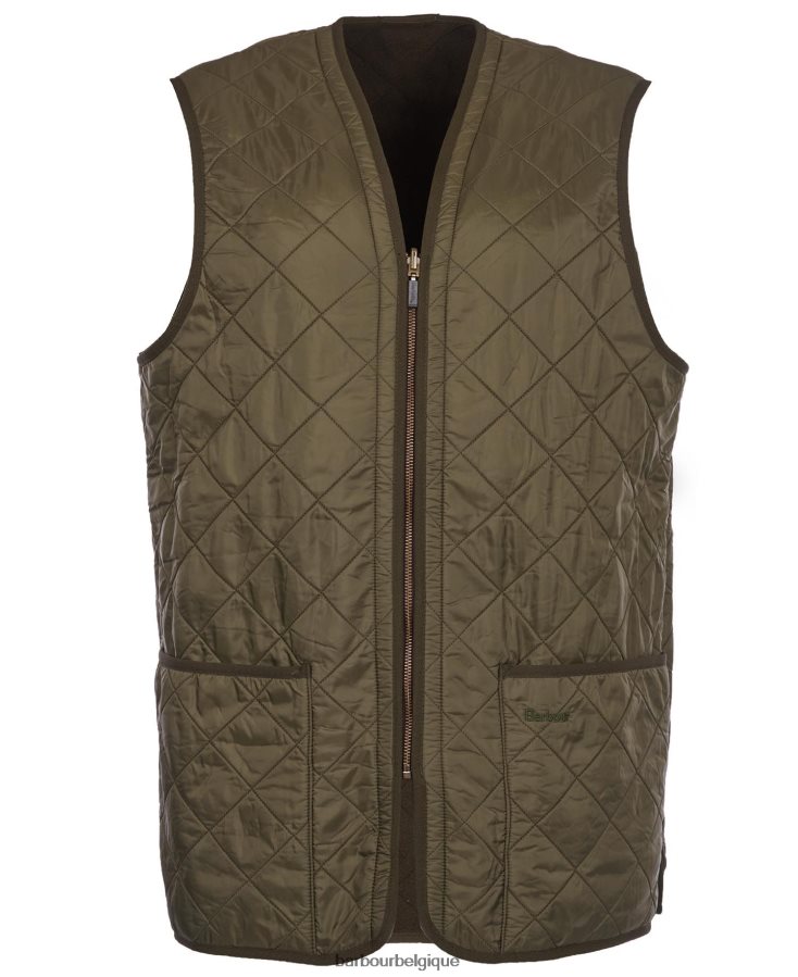 vêtements Barbour gilet polarquilt/doublure zippée olive Hommes T2L6ZP2316