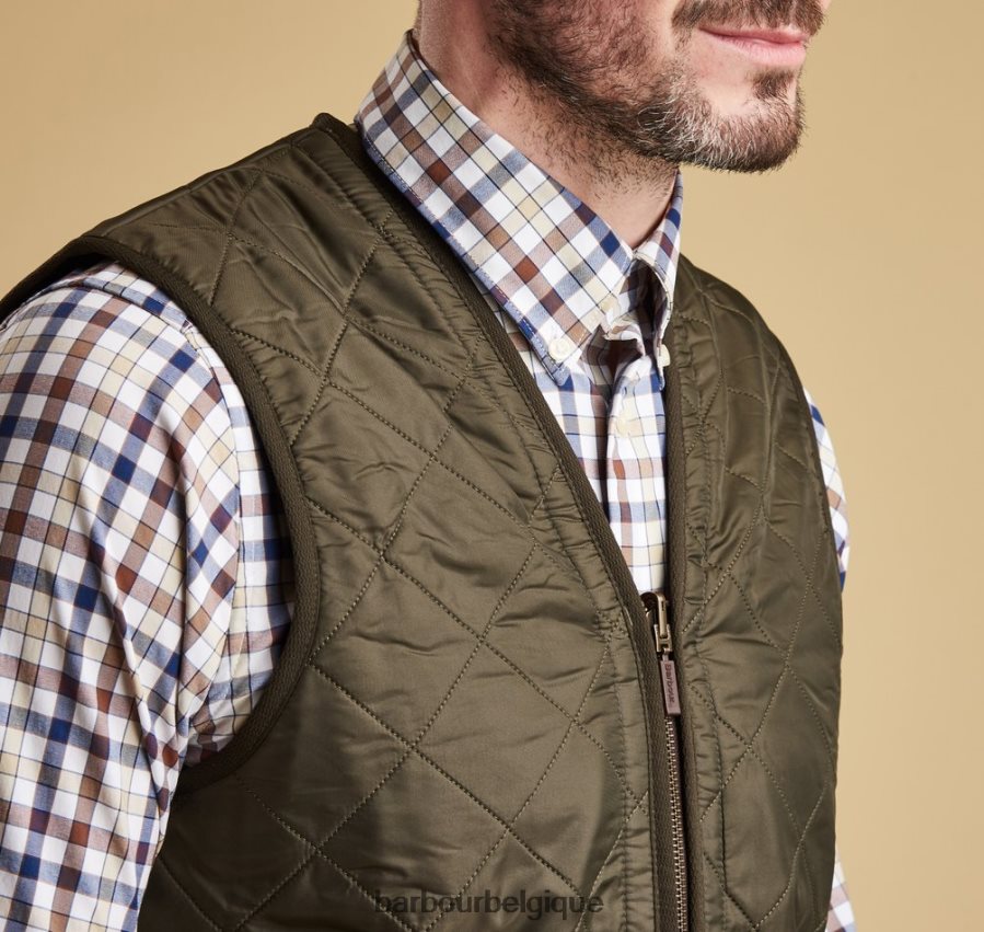 vêtements Barbour gilet polarquilt/doublure zippée olive Hommes T2L6ZP2316