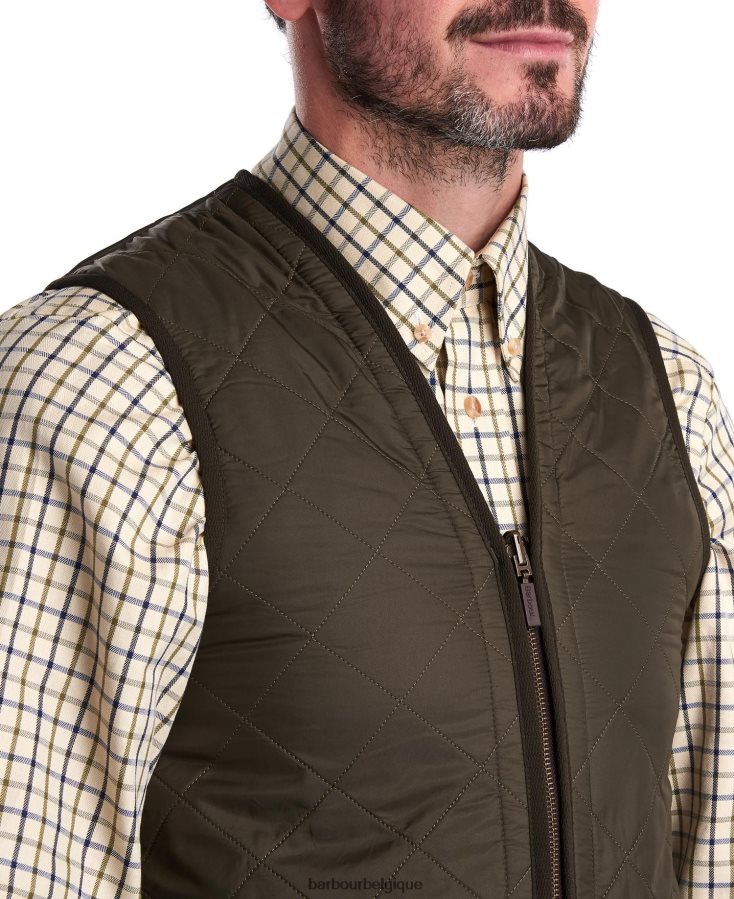 vêtements Barbour gilet polarquilt/doublure zippée olive Hommes T2L6ZP2316