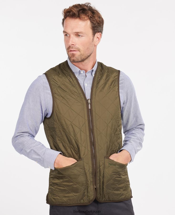 vêtements Barbour gilet polarquilt/doublure zippée olive Hommes T2L6ZP2316