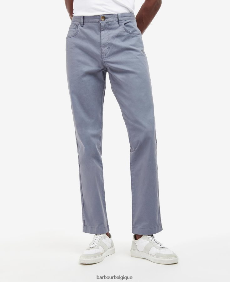 vêtements Barbour pantalon en sergé surteint bleu lavé Hommes T2L6ZP1204