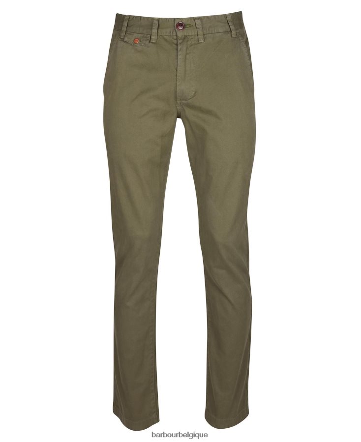 vêtements Barbour pantalon neuston en sergé vert lierre Hommes T2L6ZP1143