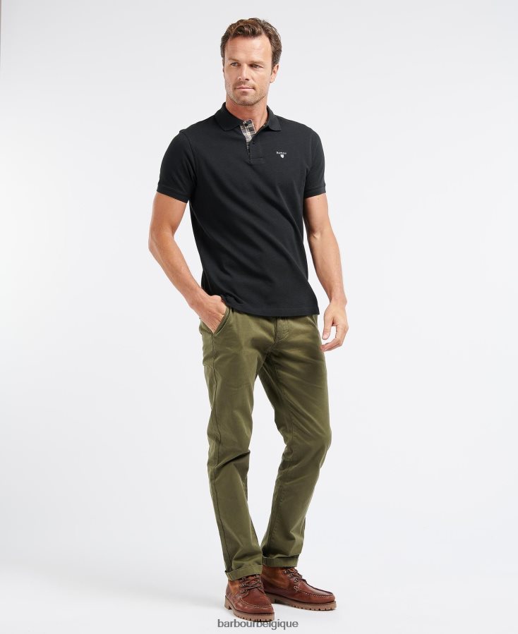 vêtements Barbour pantalon neuston en sergé vert lierre Hommes T2L6ZP1143