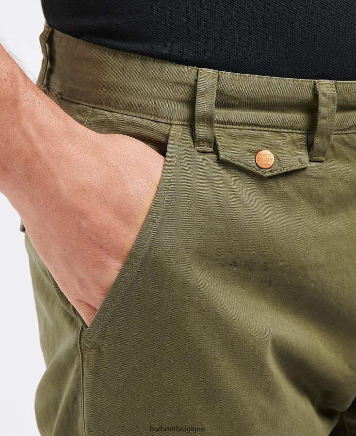 vêtements Barbour pantalon neuston en sergé vert lierre Hommes T2L6ZP1143
