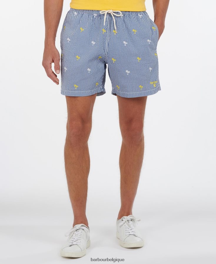 vêtements Barbour short de bain à rayures palmiers marine Hommes T2L6ZP1209
