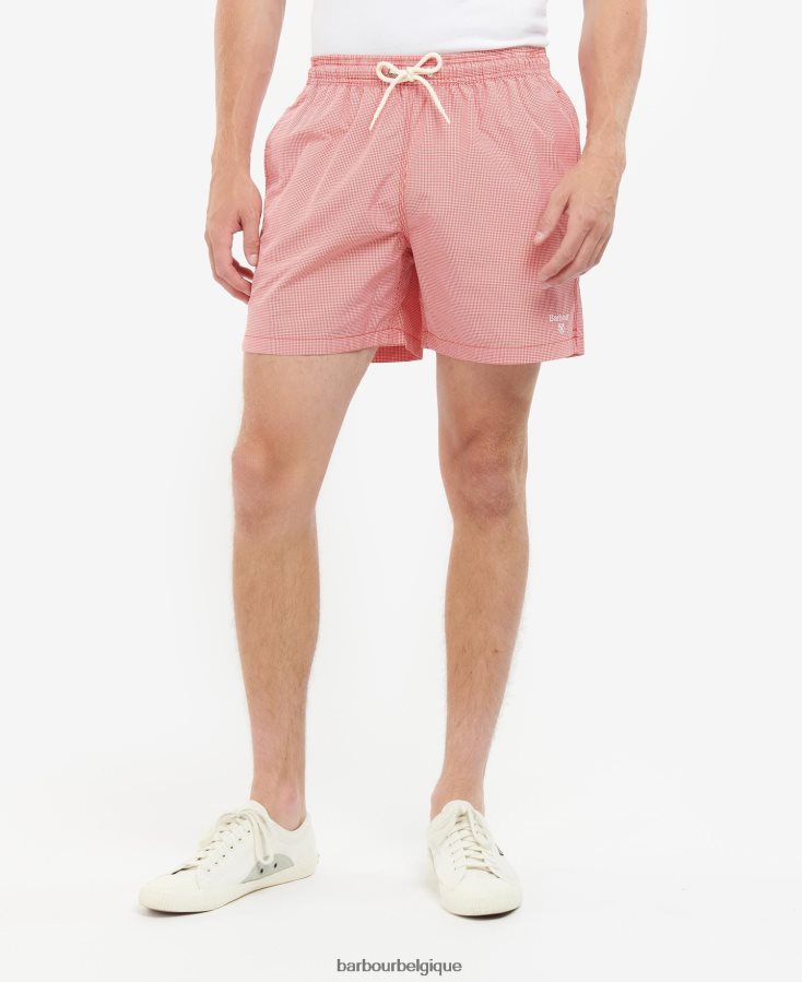 vêtements Barbour short de bain vichy rouge classique Hommes T2L6ZP1205