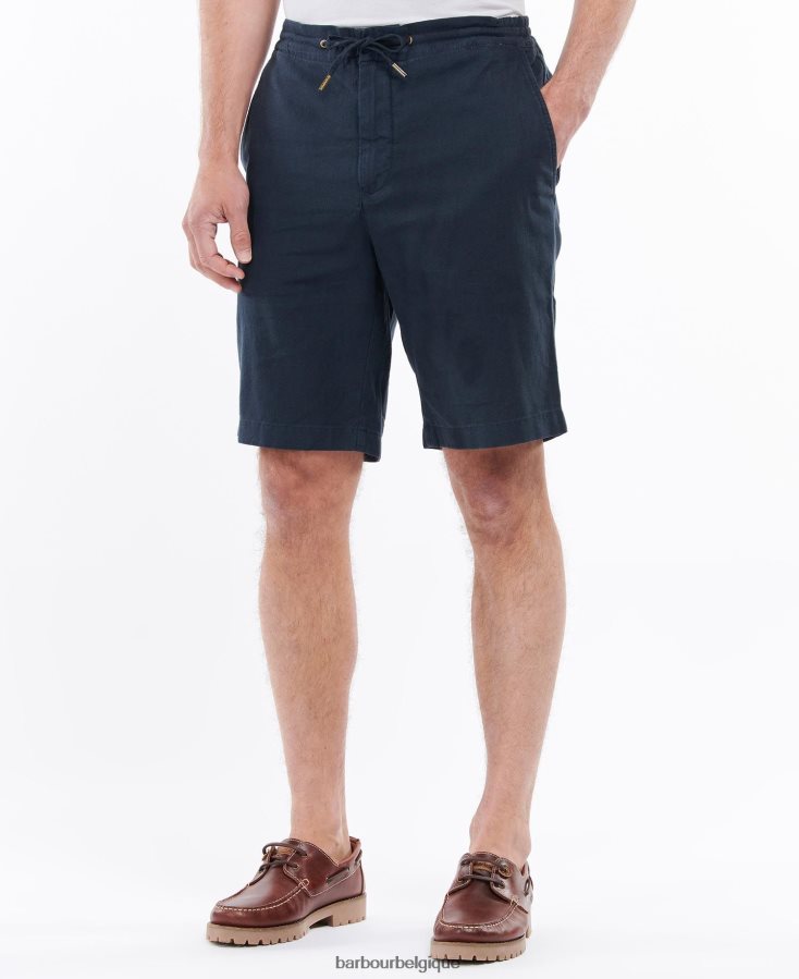 vêtements Barbour short en lin et coton mélangés vert militaire Hommes T2L6ZP1148