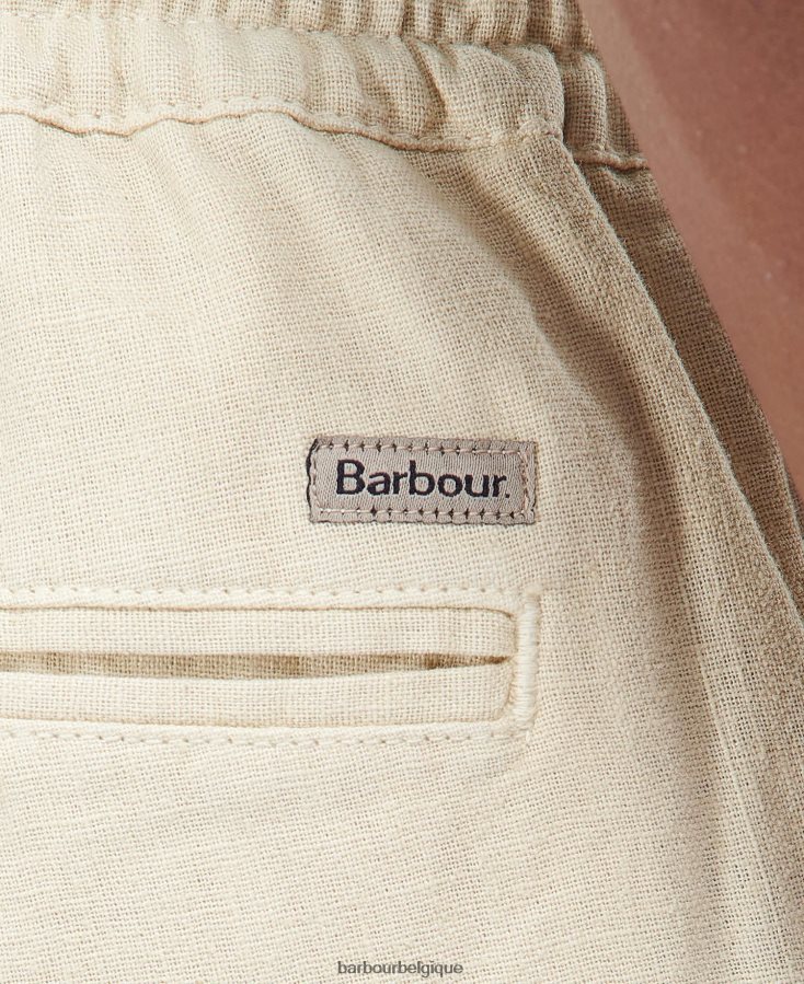 vêtements Barbour short en lin et coton mélangés vert militaire Hommes T2L6ZP1155