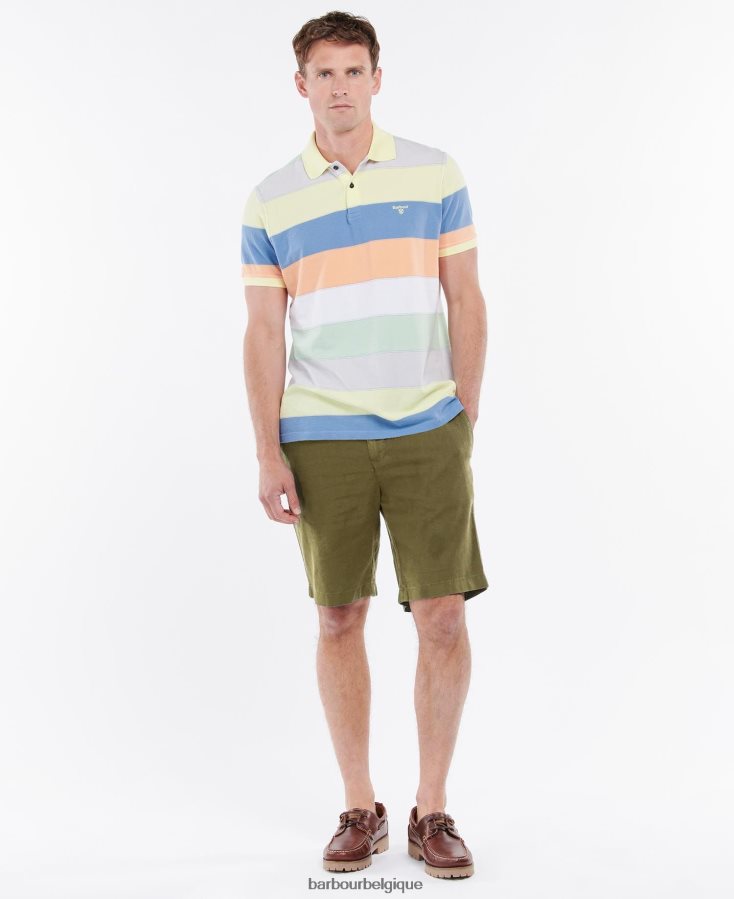 vêtements Barbour short en lin et coton mélangés vert militaire Hommes T2L6ZP1165