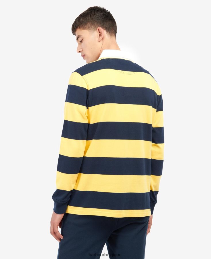 vêtements Barbour chemise de rugby rayée hollywell murmure blanc Hommes T2L6ZP706