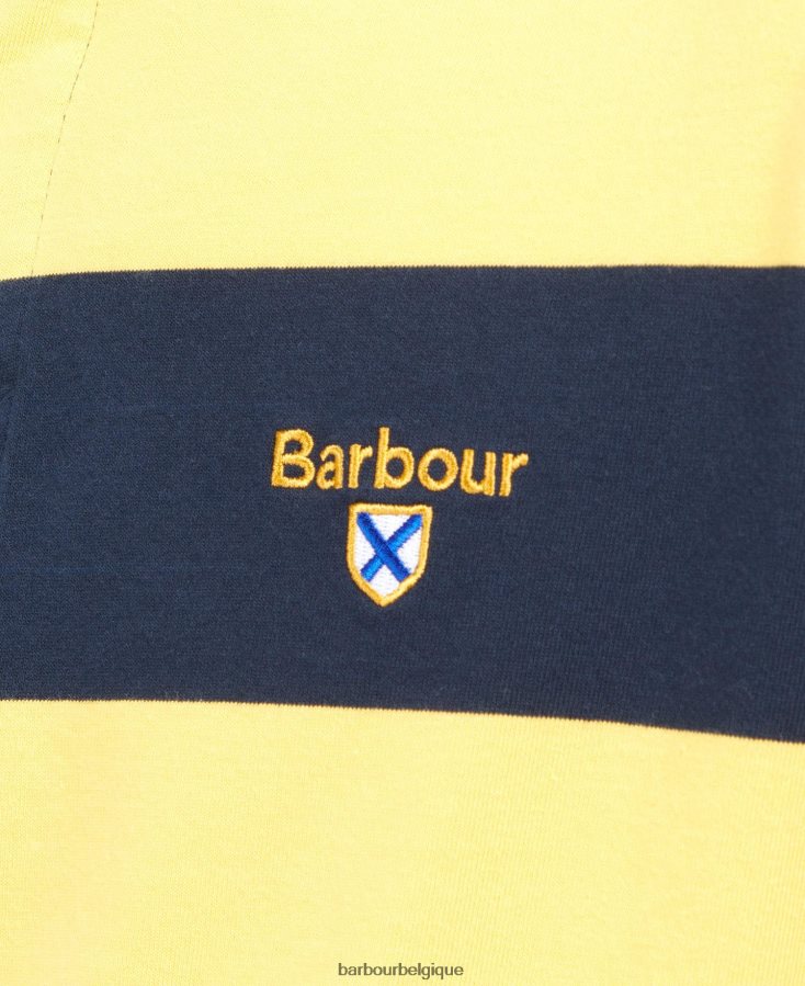 vêtements Barbour chemise de rugby rayée hollywell murmure blanc Hommes T2L6ZP706