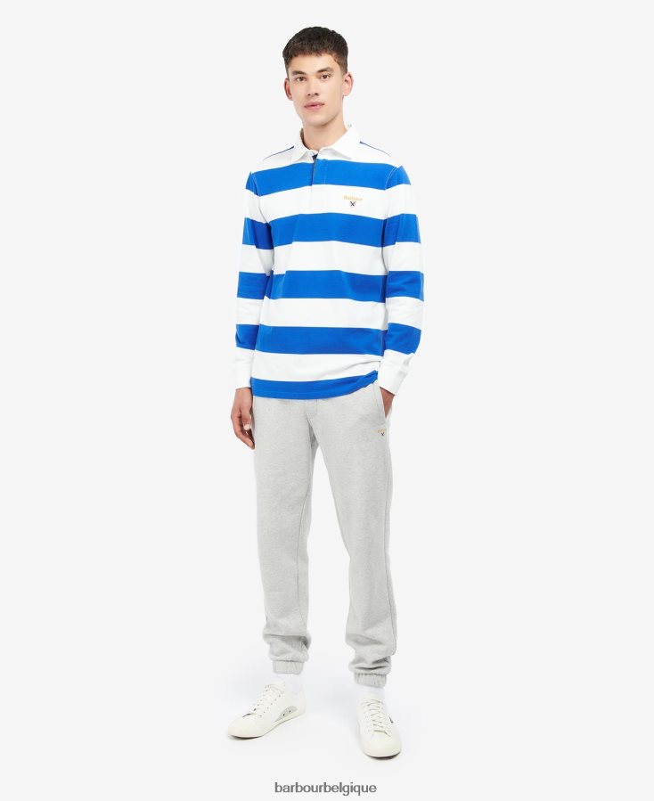 vêtements Barbour chemise de rugby rayée hollywell murmure blanc Hommes T2L6ZP725