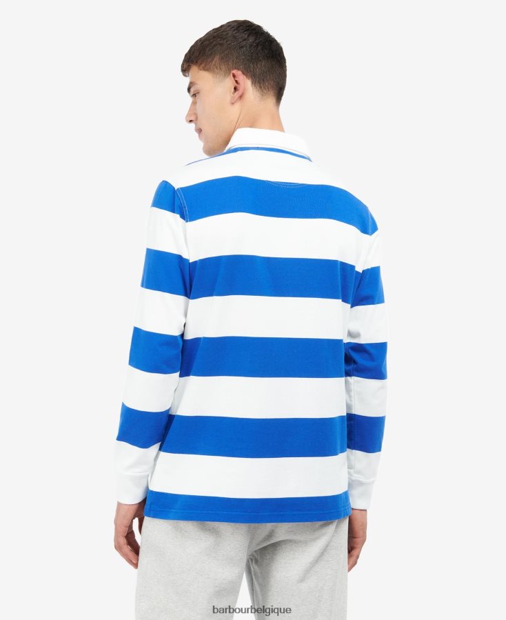 vêtements Barbour chemise de rugby rayée hollywell murmure blanc Hommes T2L6ZP725