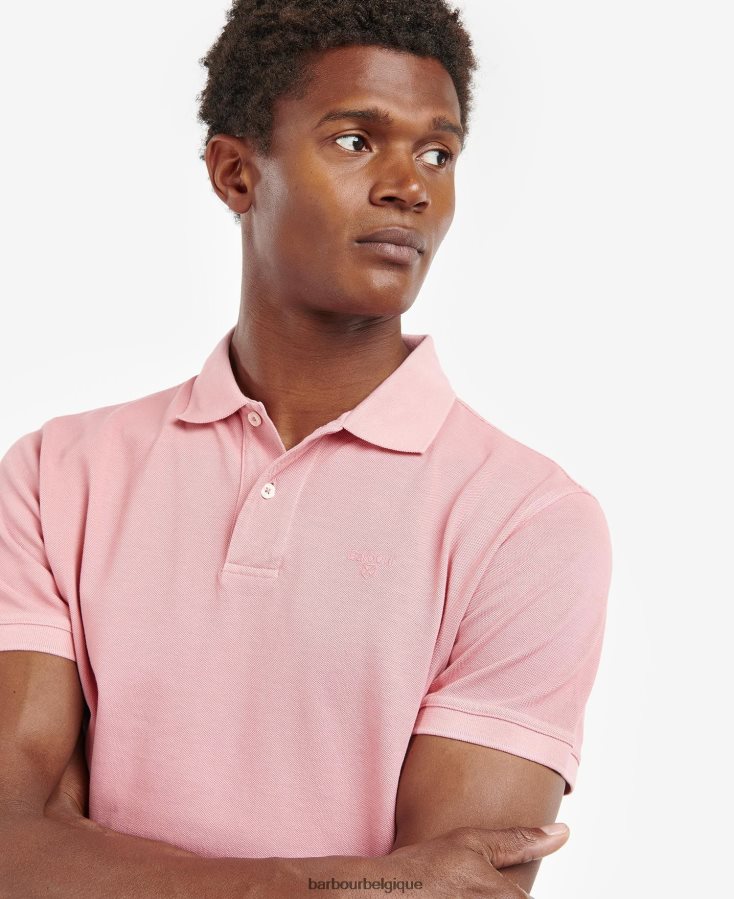 vêtements Barbour délaver le polo de sport sel rose Hommes T2L6ZP548