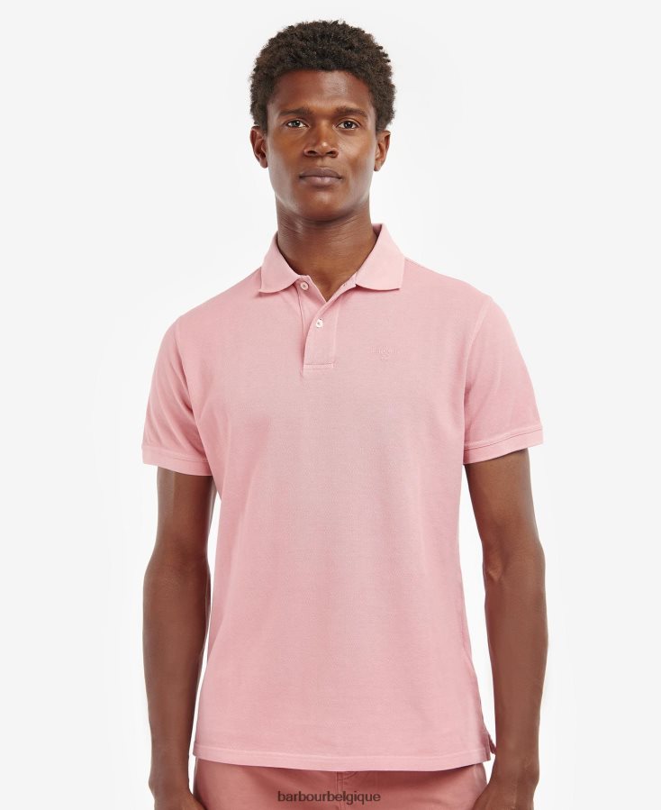 vêtements Barbour délaver le polo de sport sel rose Hommes T2L6ZP548