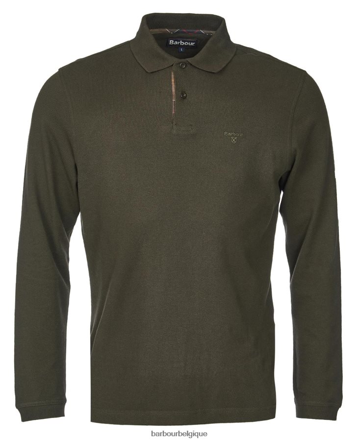 vêtements Barbour essentiel langarmshirt sports forêt Hommes T2L6ZP552