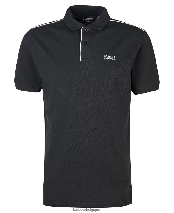 vêtements Barbour polo à bordures noir classique Hommes T2L6ZP658