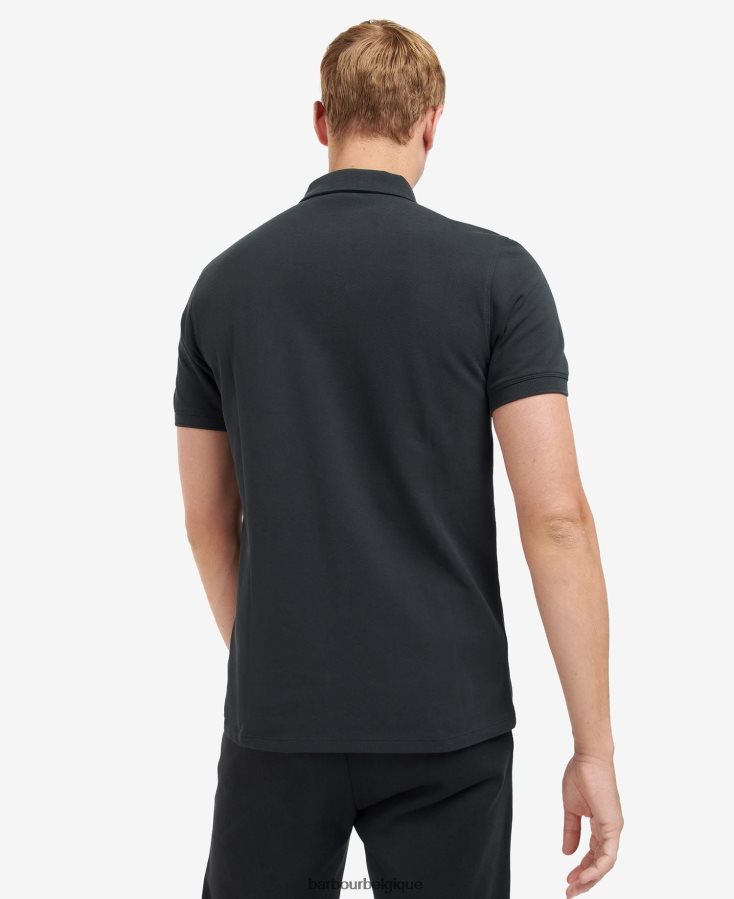 vêtements Barbour polo à bordures noir classique Hommes T2L6ZP658