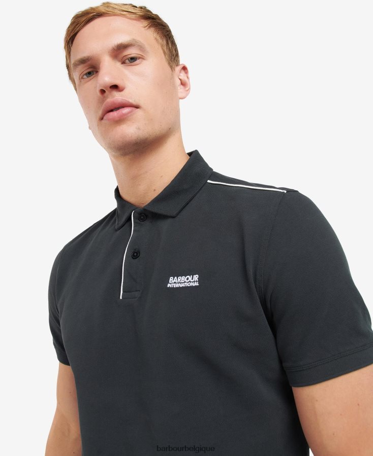 vêtements Barbour polo à bordures noir classique Hommes T2L6ZP658