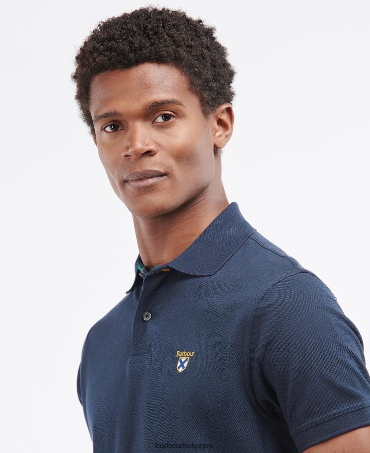 vêtements Barbour polo de la société gris chiné Hommes T2L6ZP601
