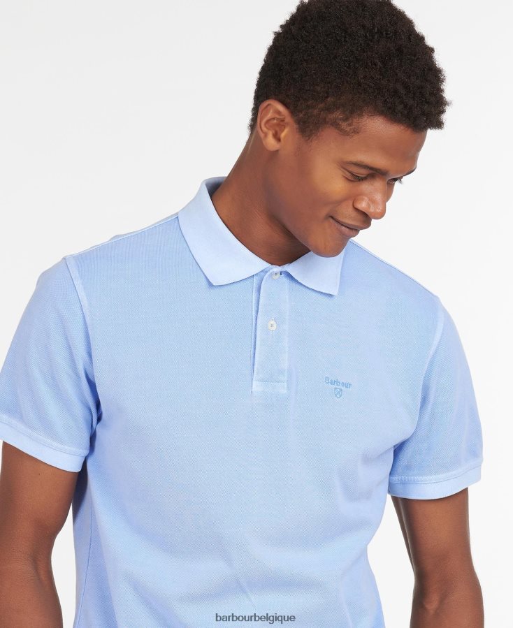 vêtements Barbour polo de sport délavé ciel Hommes T2L6ZP595