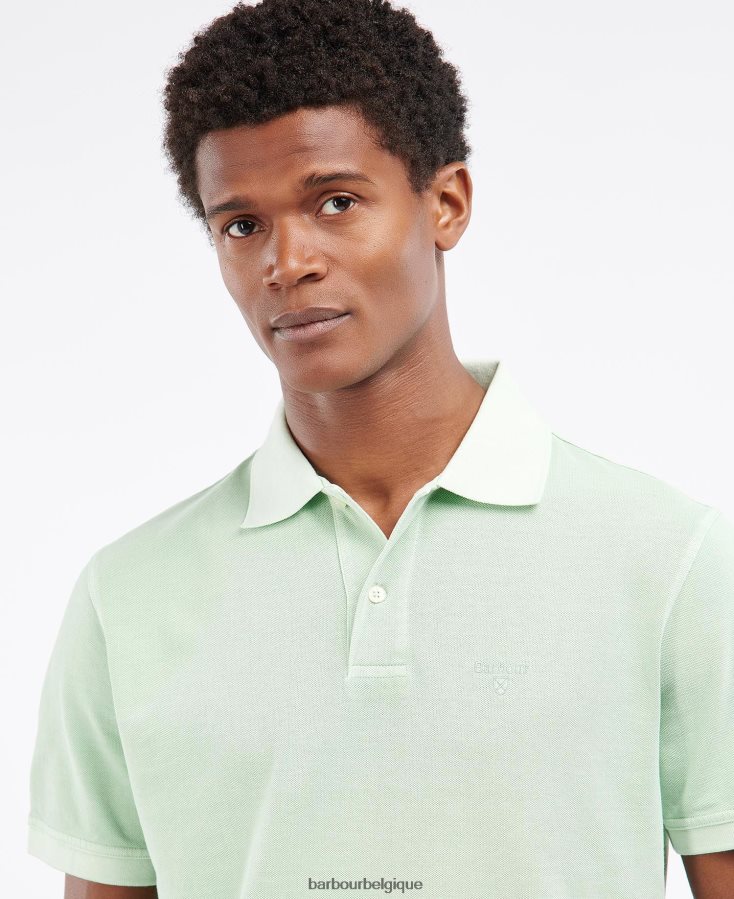 vêtements Barbour polo de sport délavé menthe poussiéreuse Hommes T2L6ZP629