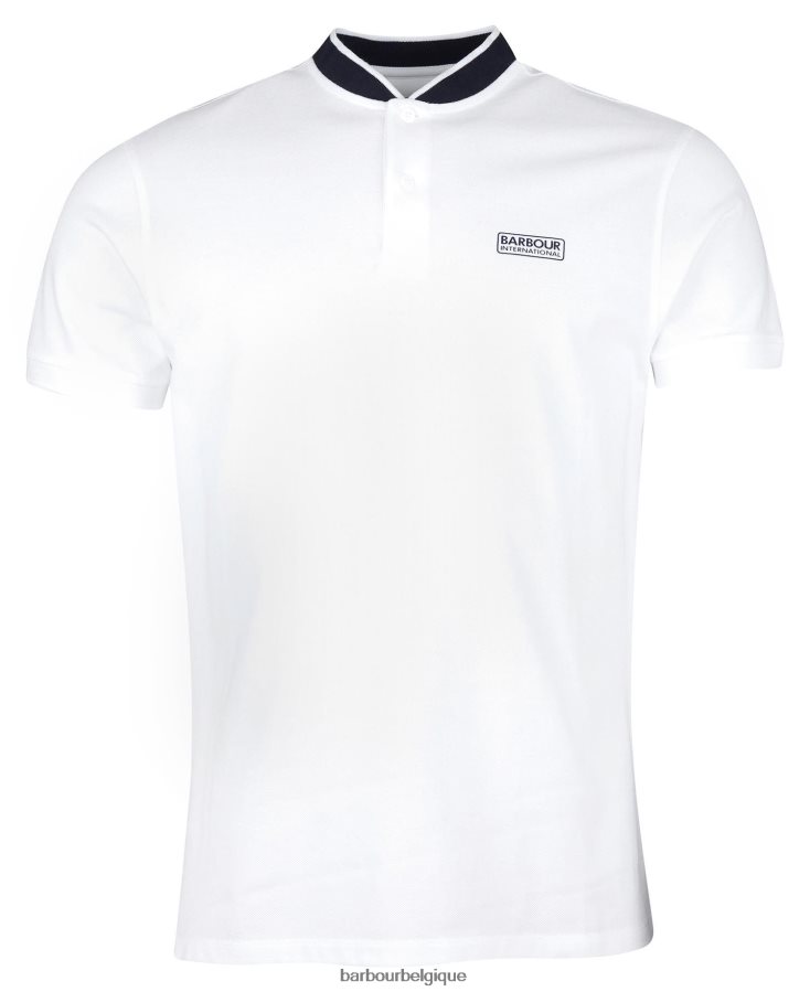 vêtements Barbour polo de sport à liseré et manches courtes blanc/ciel nocturne Hommes T2L6ZP683