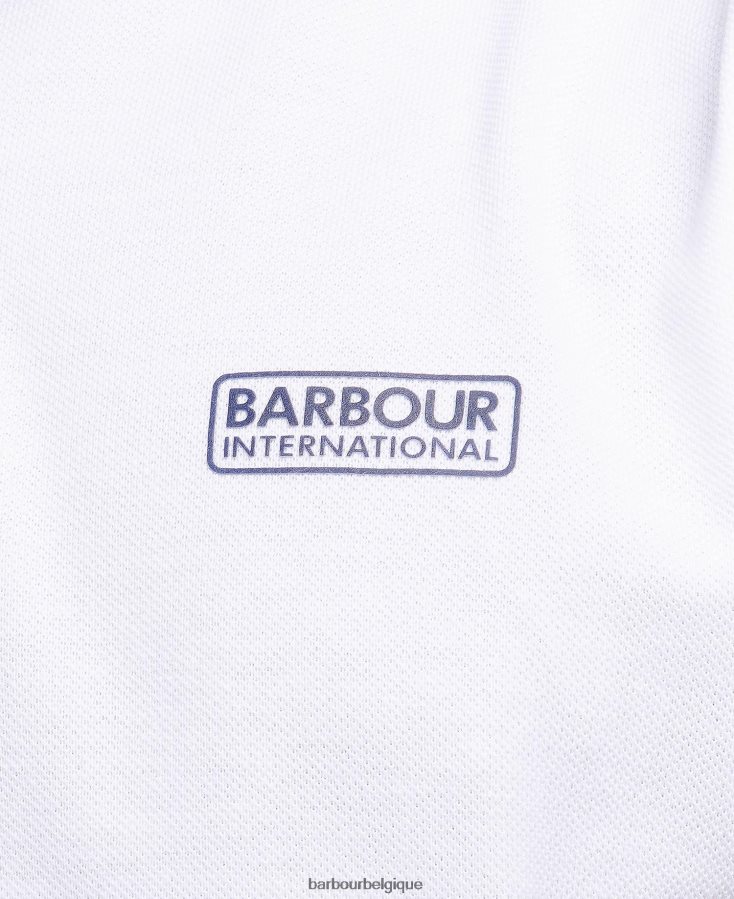 vêtements Barbour polo de sport à liseré et manches courtes blanc/ciel nocturne Hommes T2L6ZP683