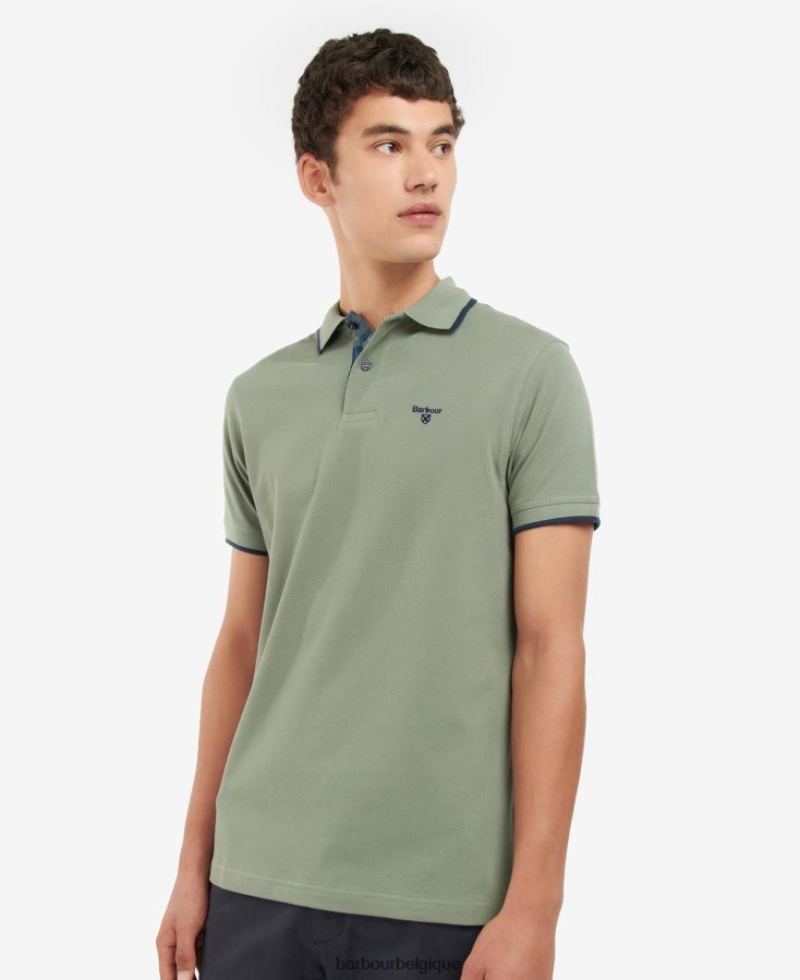 vêtements Barbour polo easington vert agave Hommes T2L6ZP687