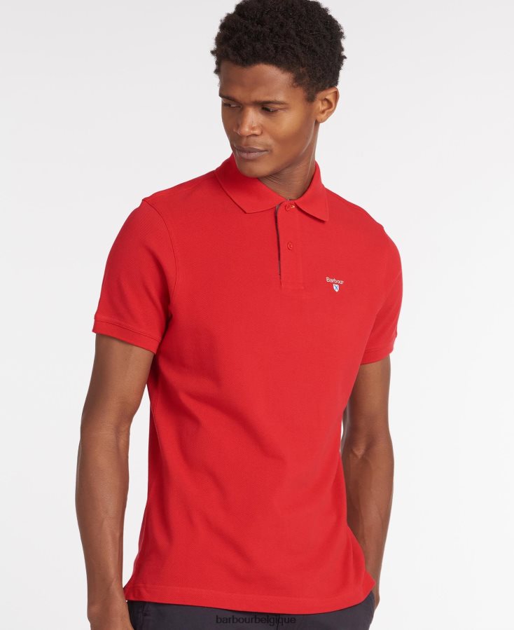 vêtements Barbour polo en piqué tartan blanc/pierre grise Hommes T2L6ZP734