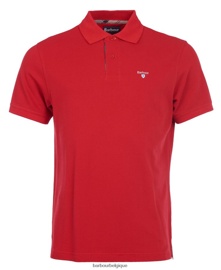 vêtements Barbour polo en piqué tartan blanc/pierre grise Hommes T2L6ZP734