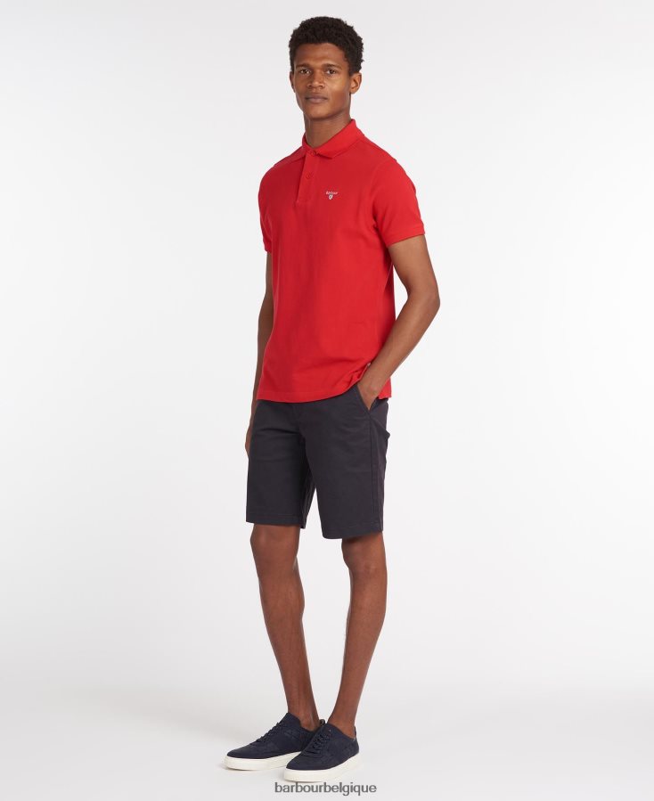 vêtements Barbour polo en piqué tartan blanc/pierre grise Hommes T2L6ZP734