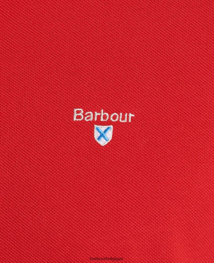 vêtements Barbour polo en piqué tartan blanc/pierre grise Hommes T2L6ZP734