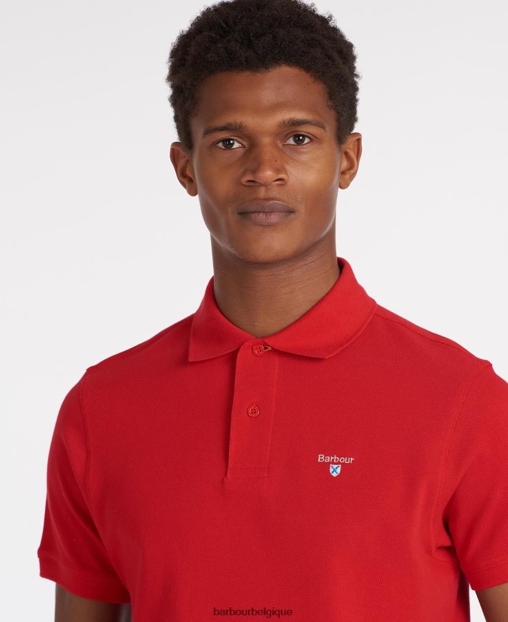 vêtements Barbour polo en piqué tartan blanc/pierre grise Hommes T2L6ZP734