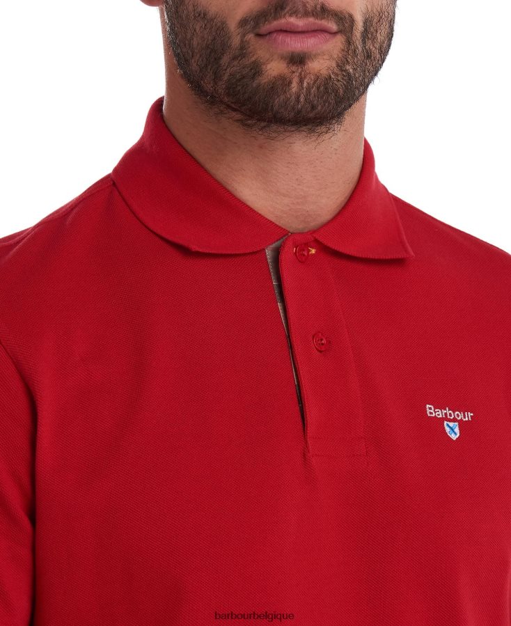 vêtements Barbour polo en piqué tartan blanc/pierre grise Hommes T2L6ZP734