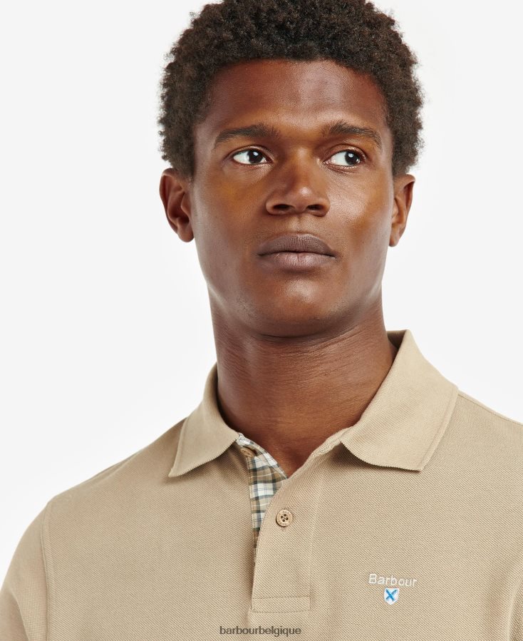 vêtements Barbour polo en piqué tartan ciel chiné/robe Hommes T2L6ZP600