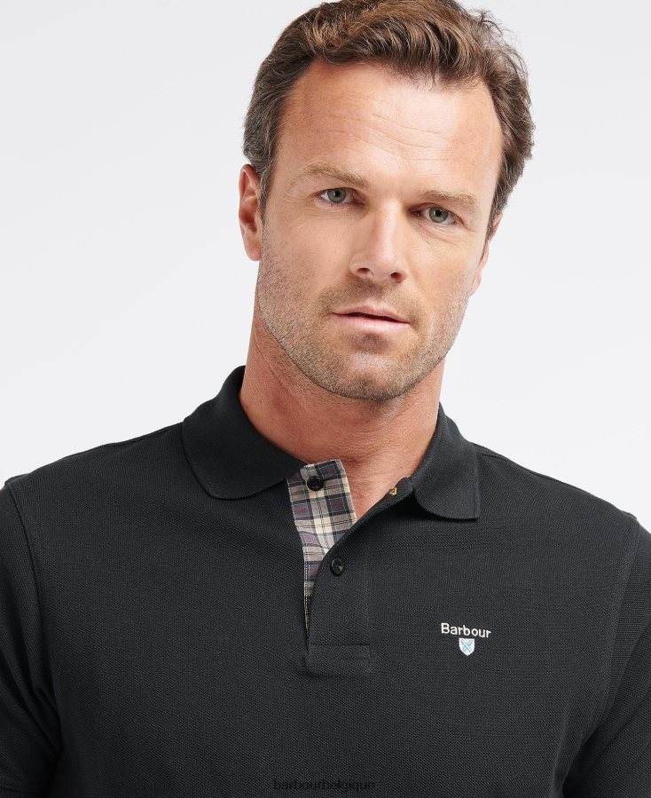 vêtements Barbour polo en piqué tartan grès Hommes T2L6ZP573